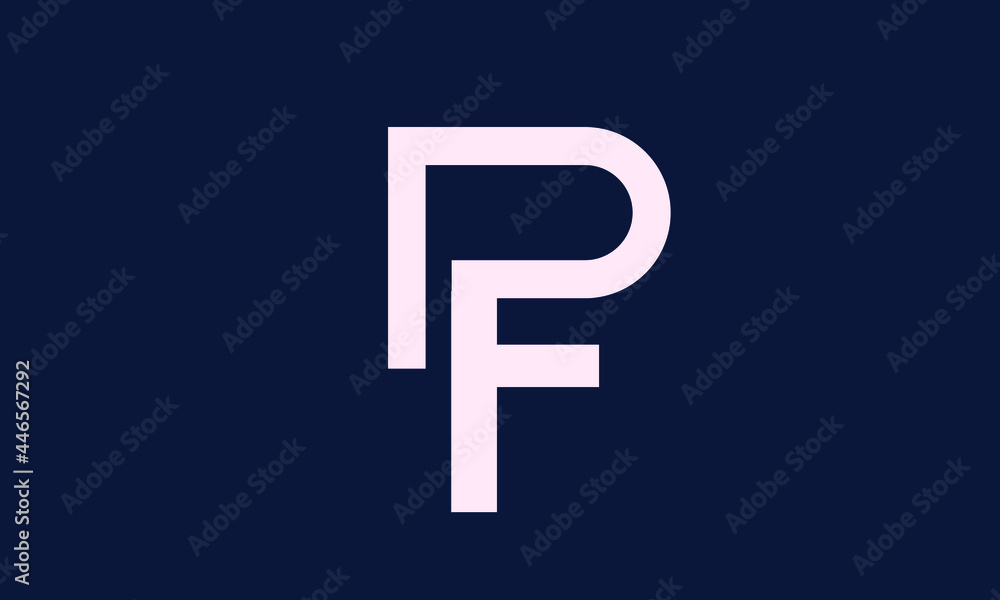 Alphabet letters Initials Monogram logo PF, FP, P and F Alphabet letters Initials Monogram logo PF, FP, P and F