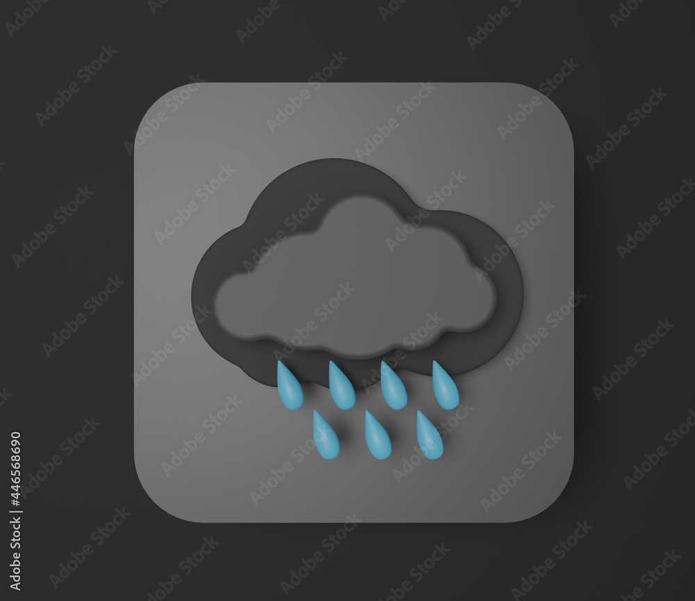 Icons heavy rain Rainy weather symbols 3D illustration Rendering Icons heavy rain Rainy weather symbols 3D illustration Rendering