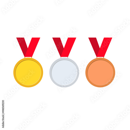 Medals. awards. gold, bronze, silver. Vector illustration