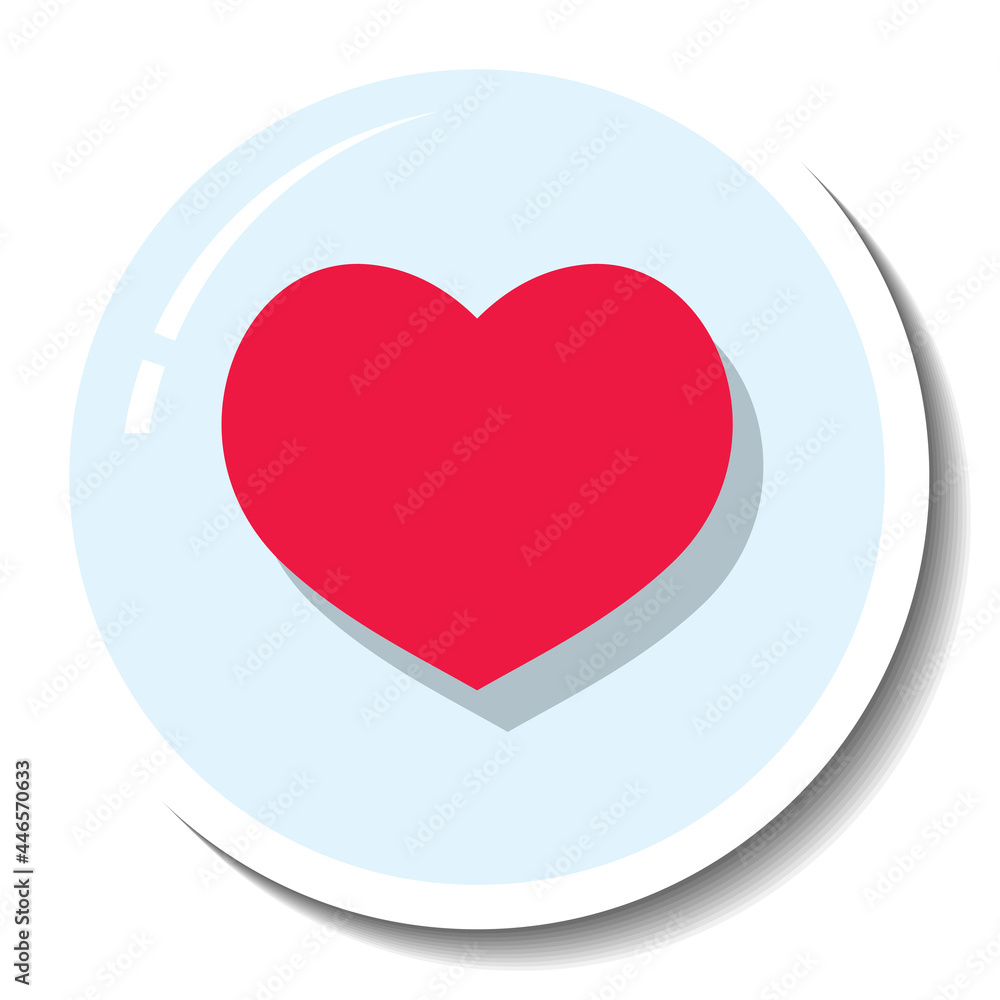 A sticker template with heart social media icon isolated A sticker template with heart social media icon isolated