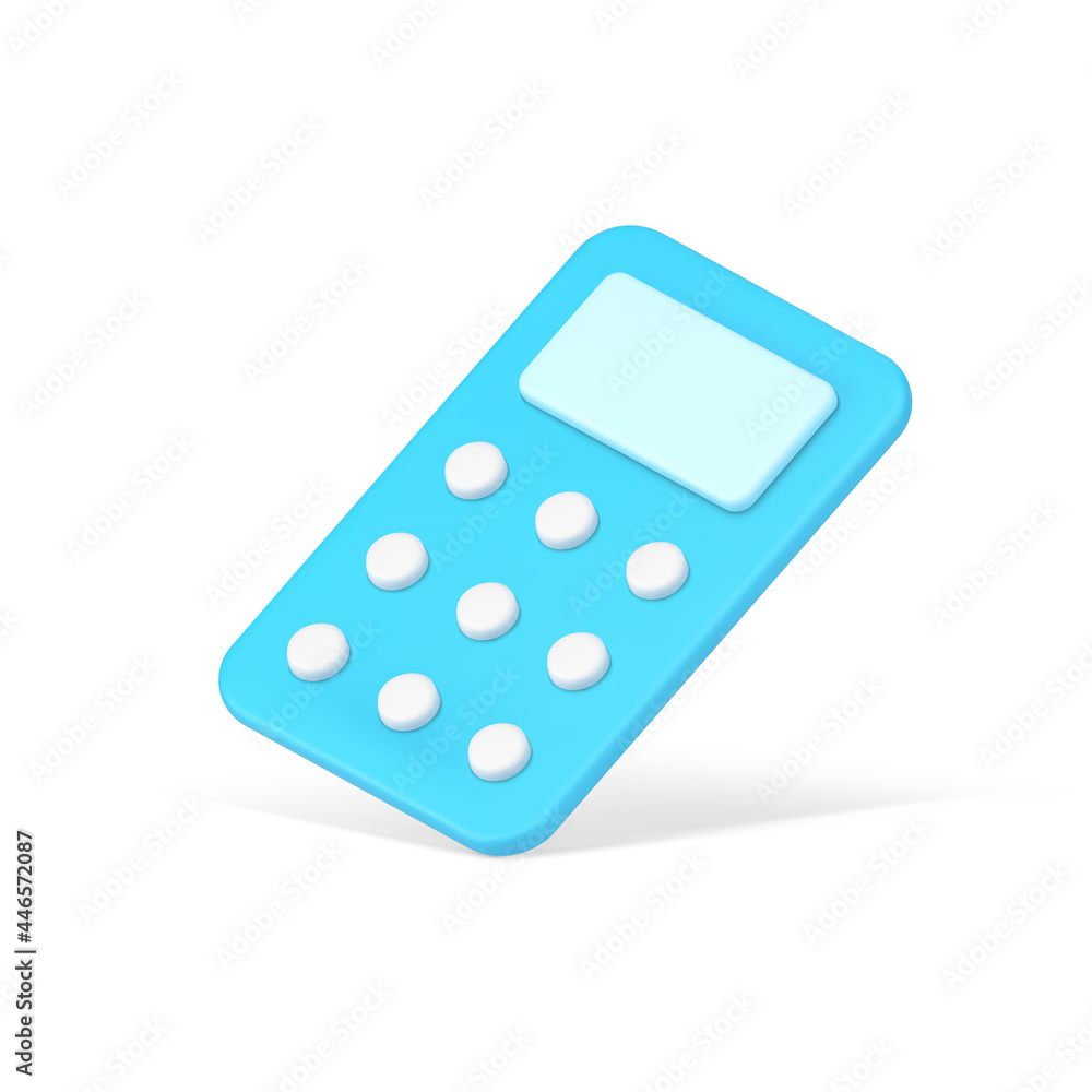 Falling control panel 3d icon. Blue controller for communication with digital gadgets Falling control panel 3d icon. Blue controller for communication with digital gadgets