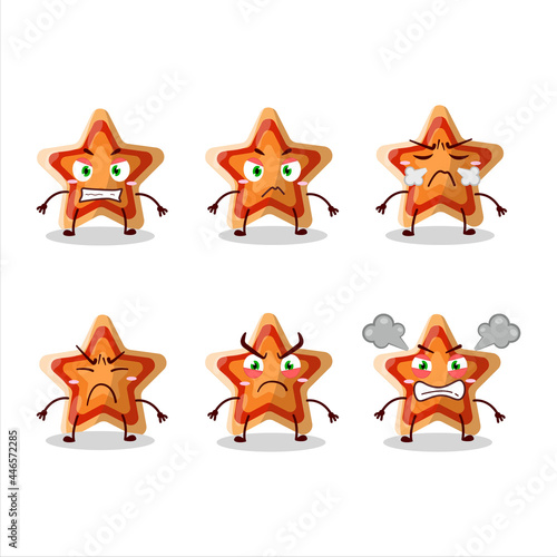 Star icon cartoon character with various angry expressions
