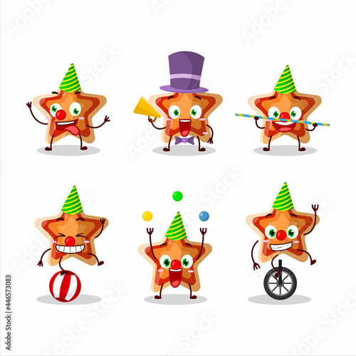 Cartoon character of star icon with various circus shows