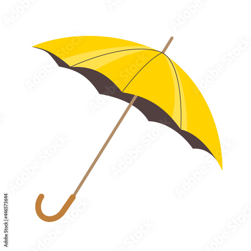 Vector cartoon yellow umbrella isolated on a white background.