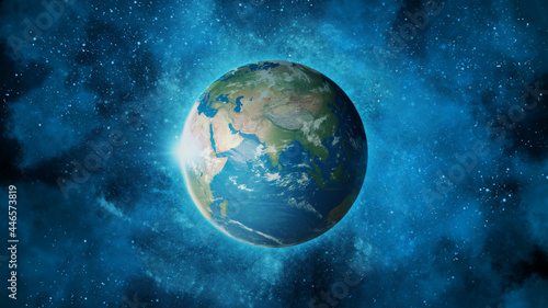 earth in space amazing effect with Adobe Dimension and Photoshop