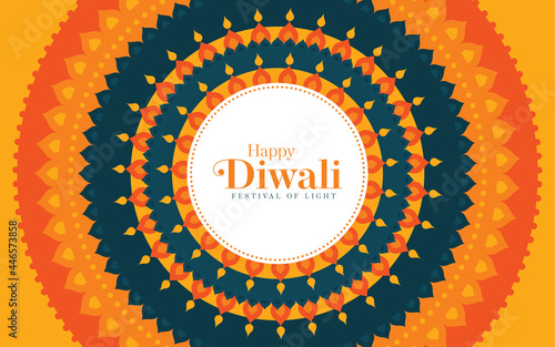Modern Diwali Festival Background Template Design Vector Illustration