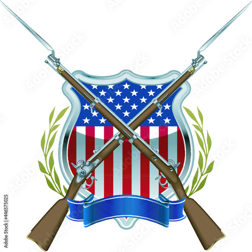 american civil war union badge with musket