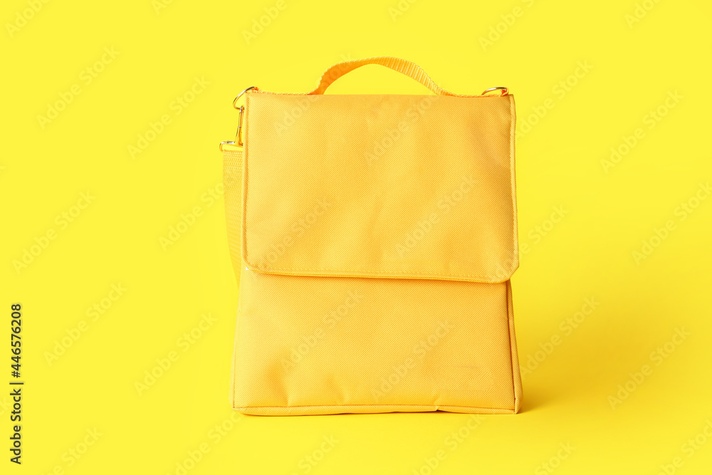 Lunch box bag on color background Lunch box bag on color background