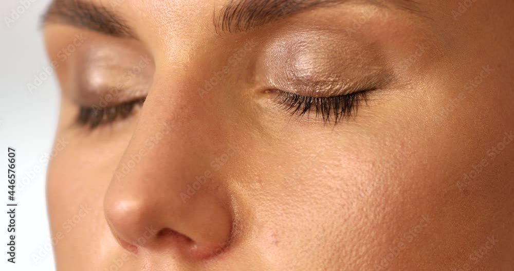 Process of making makeup. Make-up artist working with brush on model woman face. Process of making makeup. Make-up artist working with brush on model woman face.