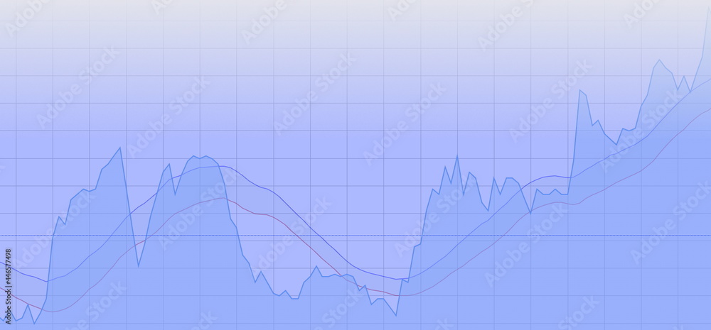 Naklejka premium Chart Bild mit Diagramm Blau mit Verlauf