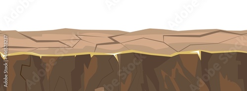 The ground platform is seamless. Wildlife. Clay. Isolated on white background. Cartoon style. Flat design. Vector