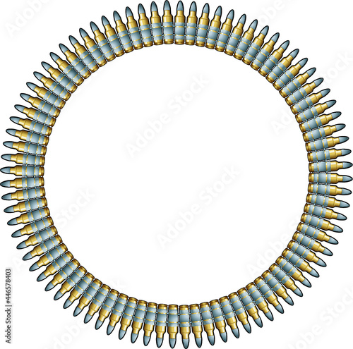 ammunition belt with machine gun cartridges
