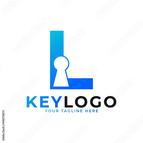 Initial Letter L Keyhole Logo Icon. Logo Protection Symbol Vector Logo Design