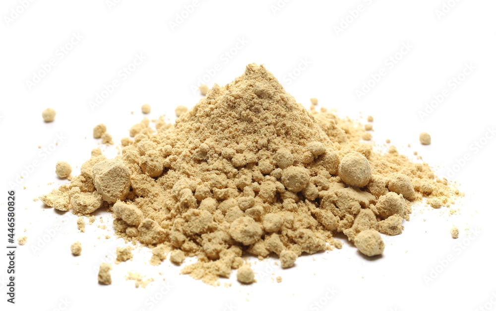 Ginger powder pile isolated on white background Ginger powder pile isolated on white background