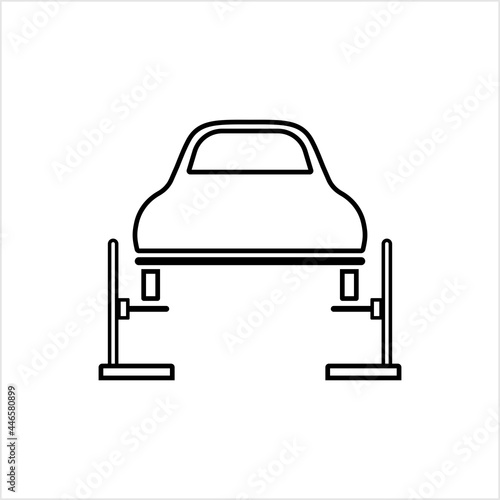 Vehicle Lifting Platform Icon, Vehicle Lifting Platform Used For Repair, Service, Washing