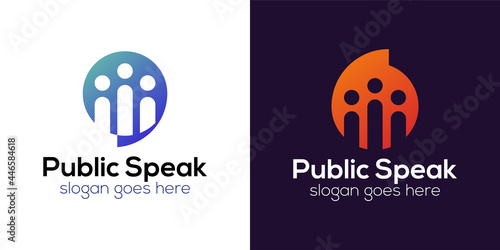 abstract People family together human unity with chat bubble can be used public talking logo