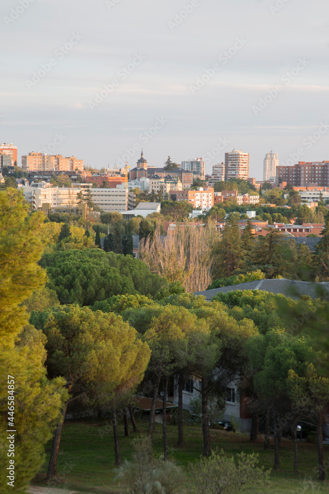 View of Madrid from Dehesa de la Villa Park; Spain