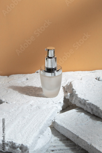 mockup of beauty fashion cosmetic makeup bottle lotion  serum product with skincare healthcare concept on background