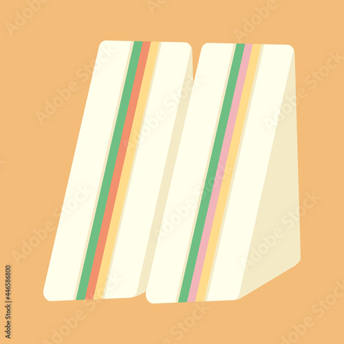 シンプルでかわいいサンドイッチのイラスト フラットデザイン