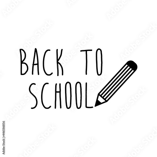 Banner con texto manuscrito Back to School escrito a mano con lápiz en color negro