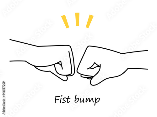fist bump , グータッチのシンプルなイラスト