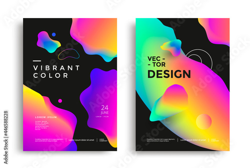 Modern poster with vibrant gradient shapes. Abstract Cover design. Vector colorful futuristic composition