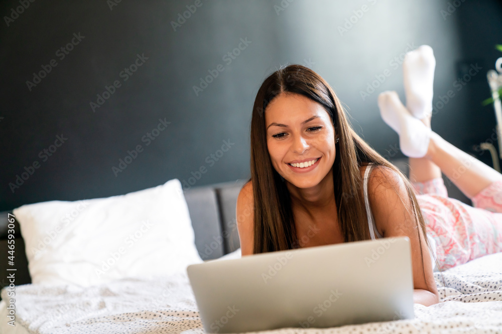 Freelancer, business woman working with laptop from home. Freelancer, business woman working with laptop from home.