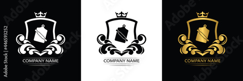 homemade food company logo template luxury royal vector company  decorative emblem with crown  