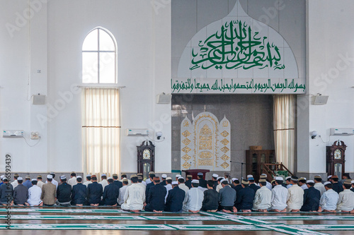Chineses Muslims praying in a mosque in Shadian, Yunnan, China