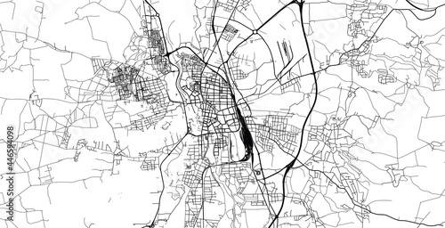 Urban vector city map of ceske budejovice, Czech Republic, Europe