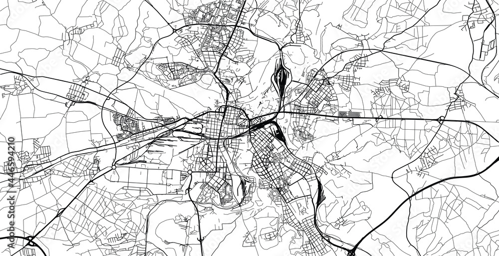 Fototapeta premium Urban vector city map of Pilsen, Czech Republic, Europe