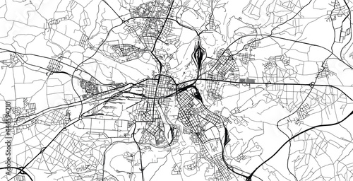 Urban vector city map of Pilsen, Czech Republic, Europe photo