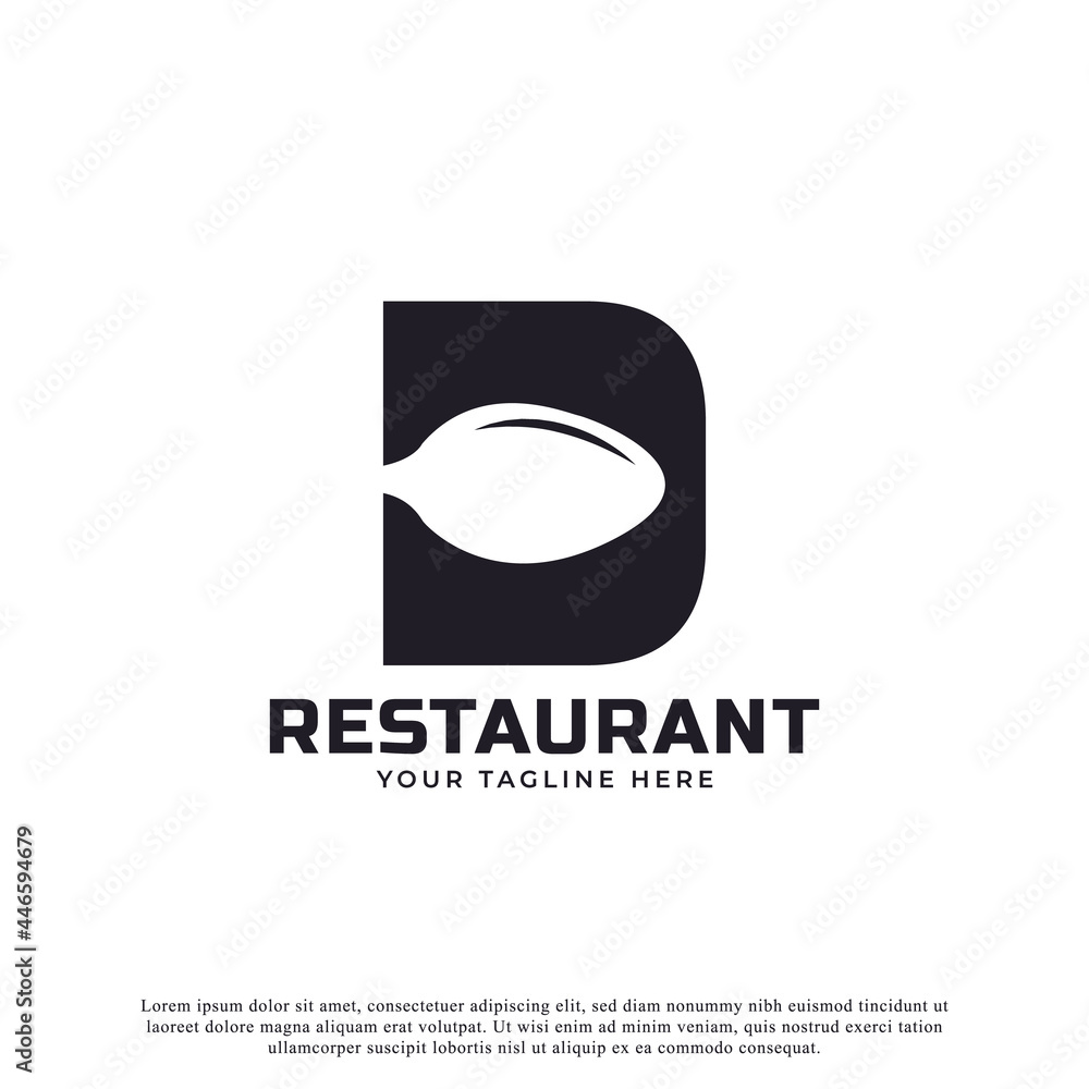 Restaurant Logo. Initial Letter D with Spoon Fork for Restaurant Logo Icon Design Template Restaurant Logo. Initial Letter D with Spoon Fork for Restaurant Logo Icon Design Template