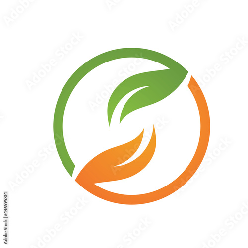 Logos of green Tree leaf ecology