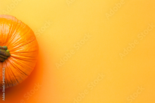 Orange Background With Autumn Pumpkin Empty Room