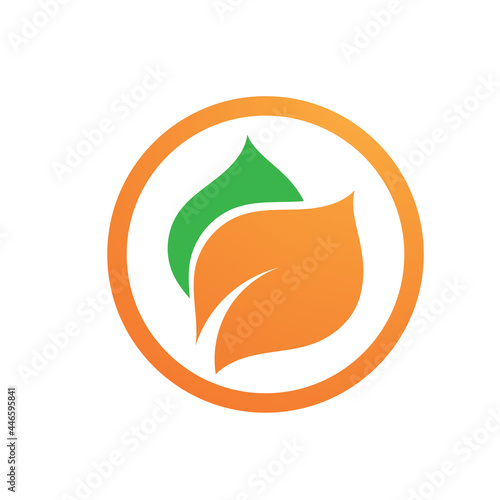Logos of green Tree leaf ecology