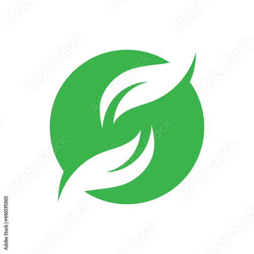 Logos of green Tree leaf ecology