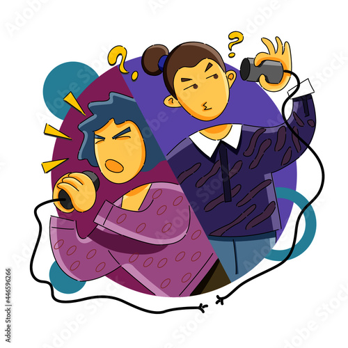 misunderstanding and miscommunication problem concept