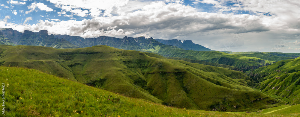 The Drakensberg is the eastern portion of the Great Escarpment, which encloses the central Southern African plateau.