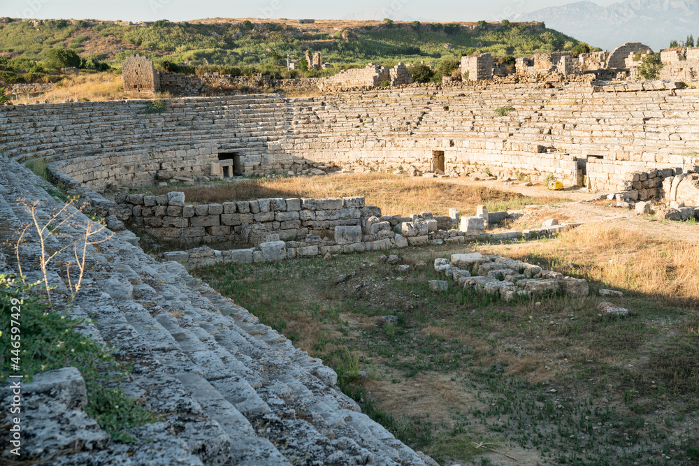 Located in the ancient city of Perge, the stadium is one of the best stadiums that have survived from the ancient period. Antalya, Turkey Located in the ancient city of Perge, the stadium is one of the best stadiums that have survived from the ancient period. Antalya, Turkey
