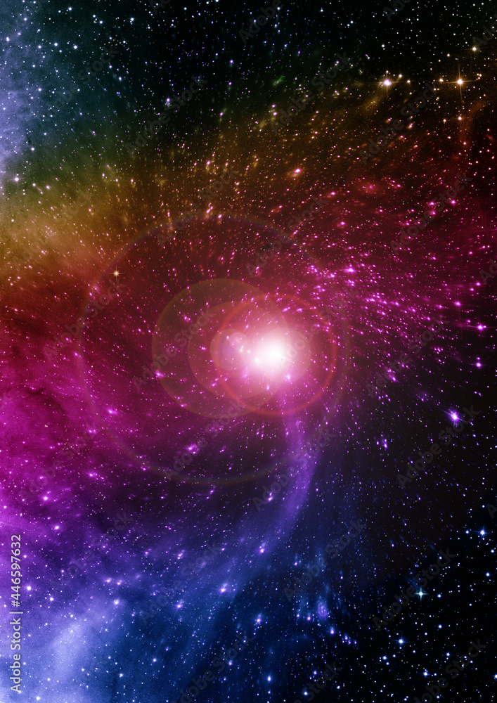 Naklejka premium galaxy in a free space. 3D rendering