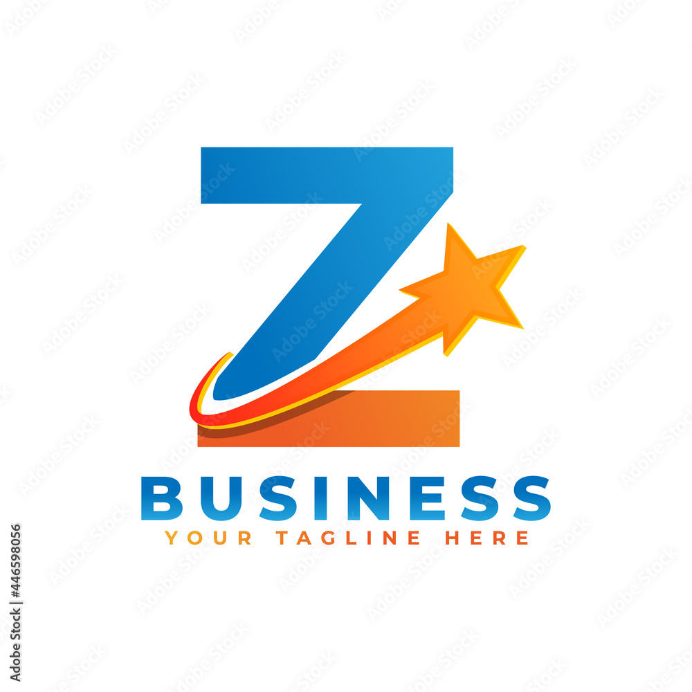 Letter Z with Star Swoosh Logo Design. Suitable for Start up, Logistic, Business Logo Template Letter Z with Star Swoosh Logo Design. Suitable for Start up, Logistic, Business Logo Template