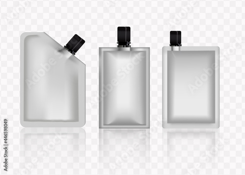 blank packaging white cosmetic cream sachet  for mock-up product mockup design isolated on Transparent  background