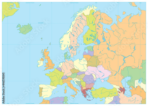 Europe Political Map. No text