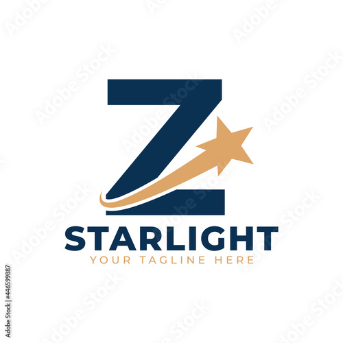 Free Download Letter Z with Star Swoosh Logo Design. Suitable for Start up, Logistic, Business Logo Template - GFXLoad