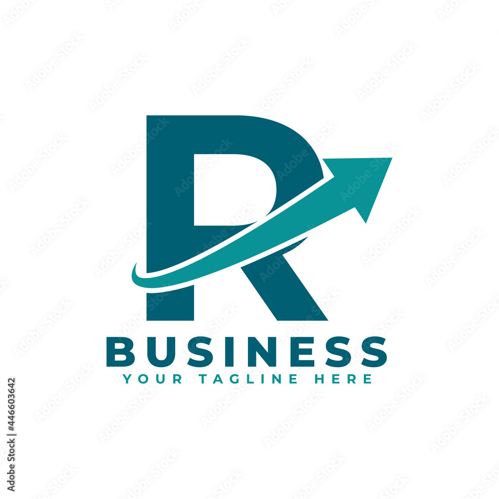 Letter R with Swoosh Arrow Up Logo Design. Creative Letter Mark Suitable for Company Brand Identity, Travel, Start up, Logistic, Business Chart or Graph Logo Template Letter R with Swoosh Arrow Up Logo Design. Creative Letter Mark Suitable for Company Brand Identity, Travel, Start up, Logistic, Business Chart or Graph Logo Template