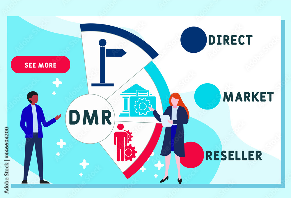 Vector website design template . DMR - Direct Market Reseller acronym. business concept. illustration for website banner, marketing materials, business presentation, online advertising. Vector website design template . DMR - Direct Market Reseller acronym. business concept. illustration for website banner, marketing materials, business presentation, online advertising.