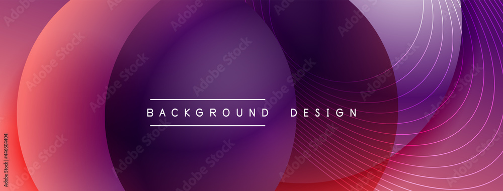 Gradient circles with shadows. Vector techno abstract background. Modern overlapping forms wallpaper background, design template Gradient circles with shadows. Vector techno abstract background. Modern overlapping forms wallpaper background, design template