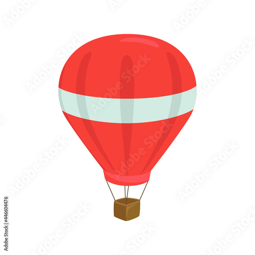Hot Air Balloon Sign Emoji Icon Illustration. Transport and Travel Vector Symbol Emoticon Design Clip Art Sign Comic Style.