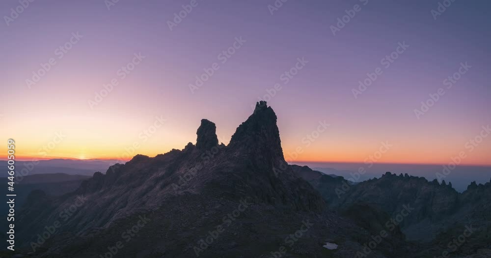 Sunrise timelapse in Gredos mountains, Avila, Spain. Beautifull rocky mountains during the morning Sunrise timelapse in Gredos mountains, Avila, Spain. Beautifull rocky mountains during the morning